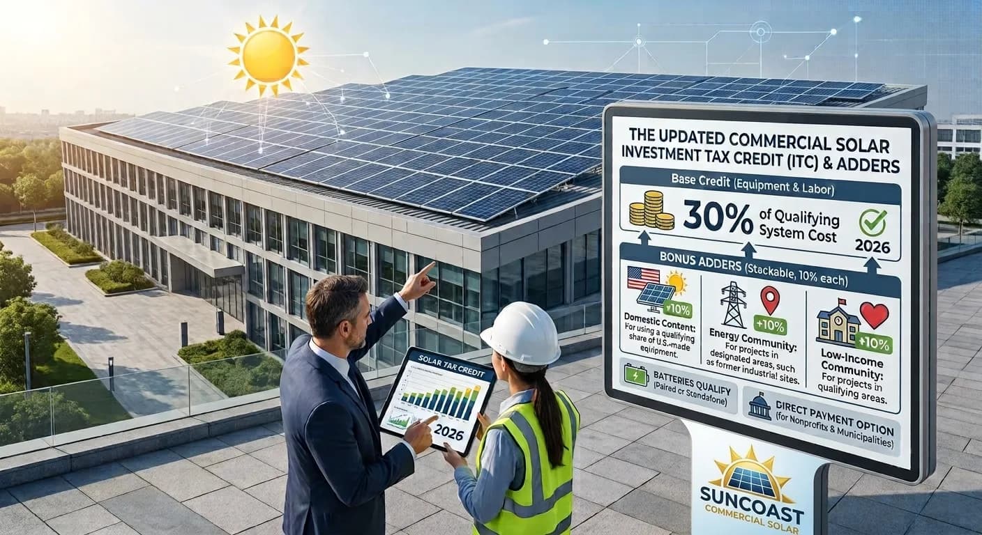 How the 2026 commercial solar tax credit works for Tampa Bay businesses